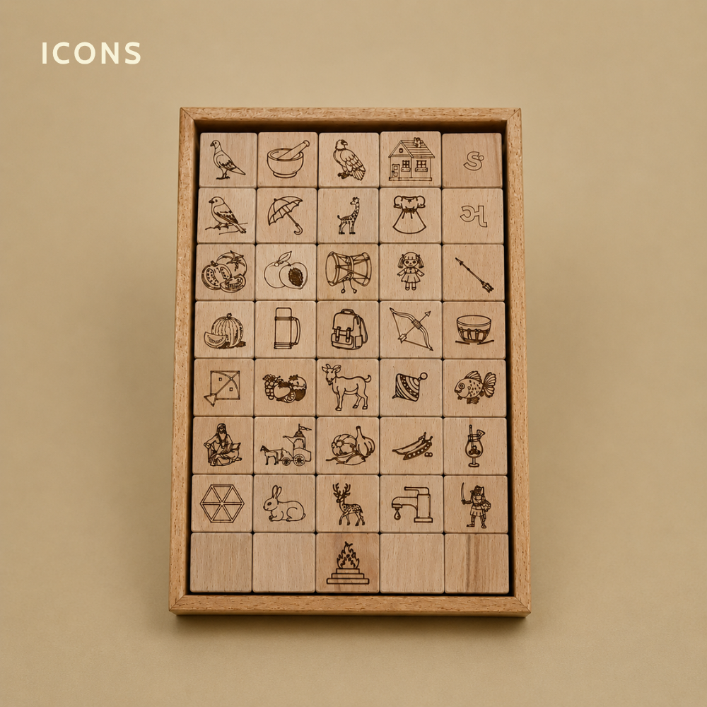 Educational Blocks Set (4-In-1) - Gujarati