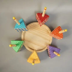  Wooden Rainbow Fruit Surprise Cake Toy 6 Slices, 6 Removable Candles