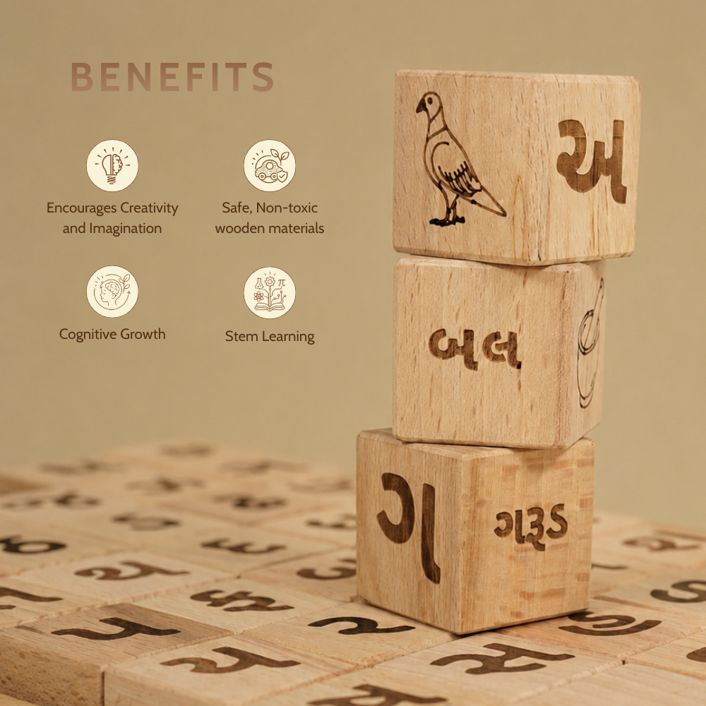 Educational Blocks Set (4-In-1) - Gujarati