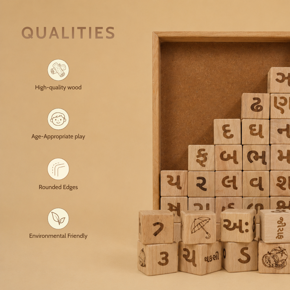 Educational Blocks Set (4-In-1) - Gujarati