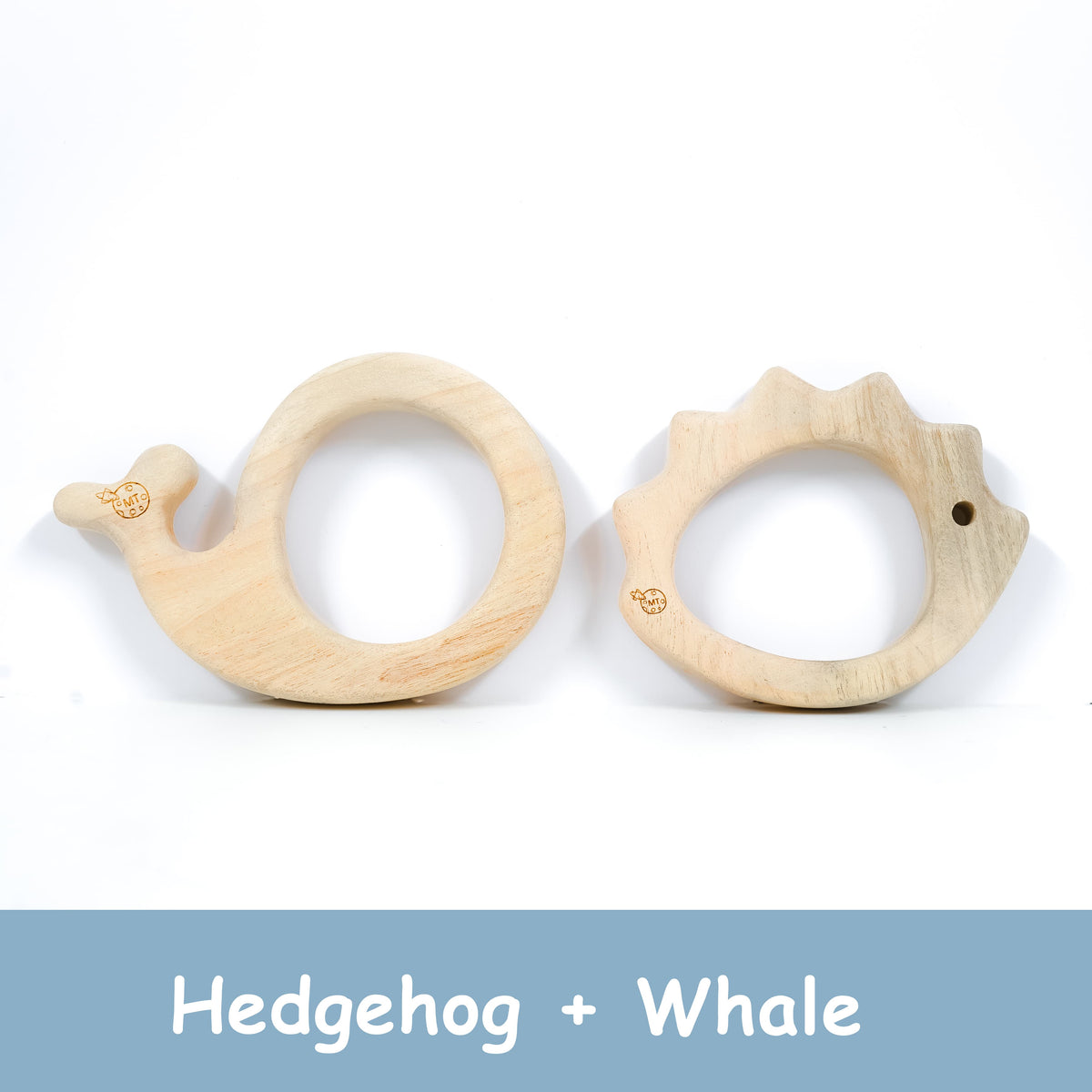 Best Wooden Teether – Hedgehog and Whale