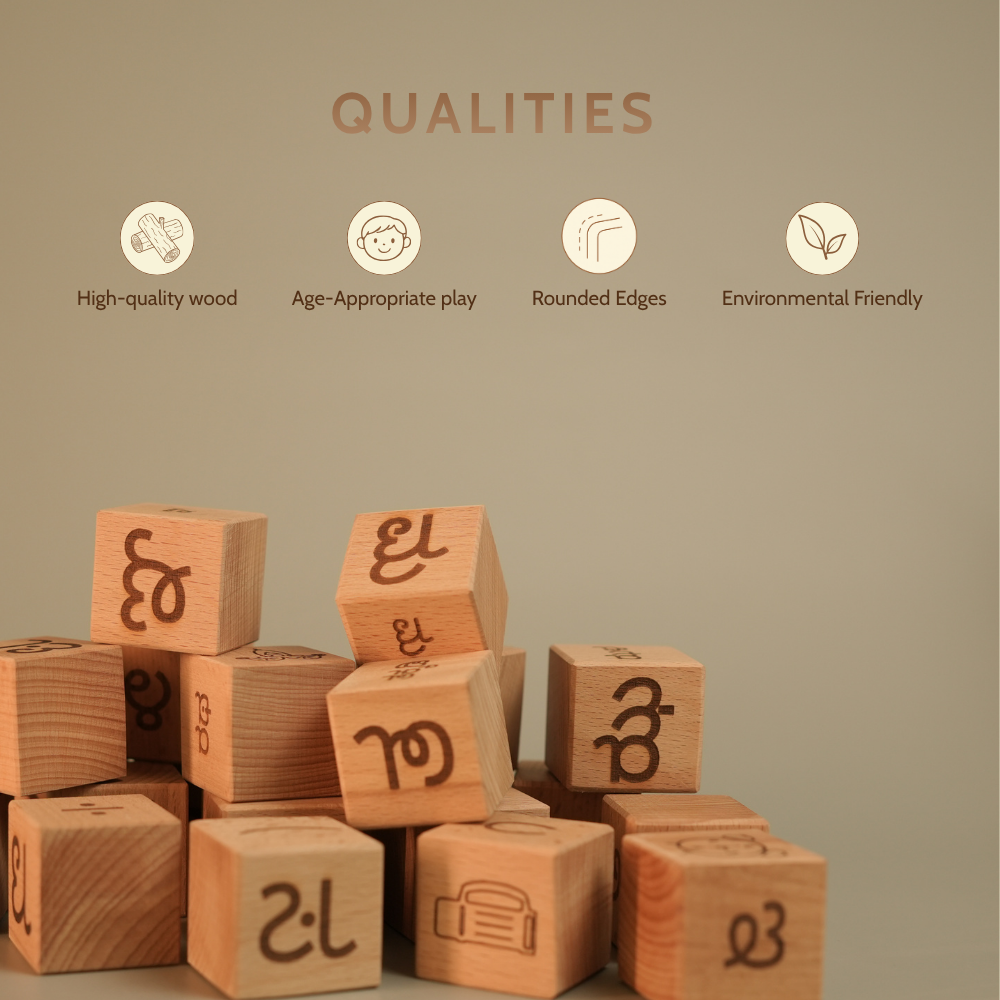 Educational Blocks Set (4-In-1) - Kannada