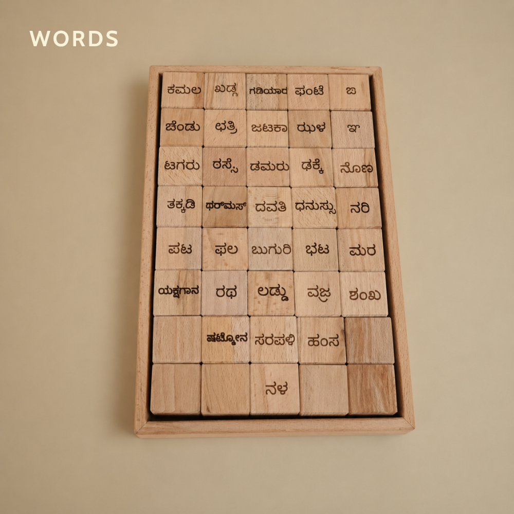 Educational Blocks Set (4-In-1) - Kannada