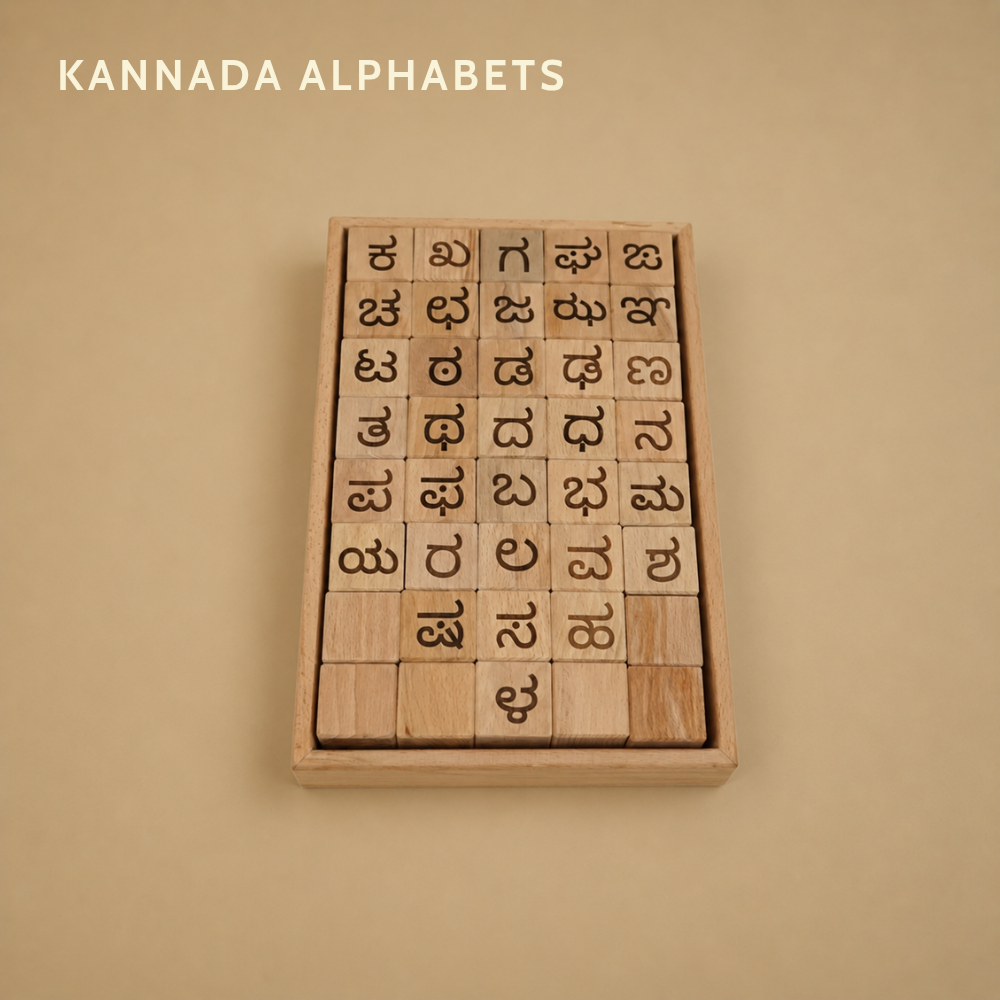 Educational Blocks Set (4-In-1) - Kannada