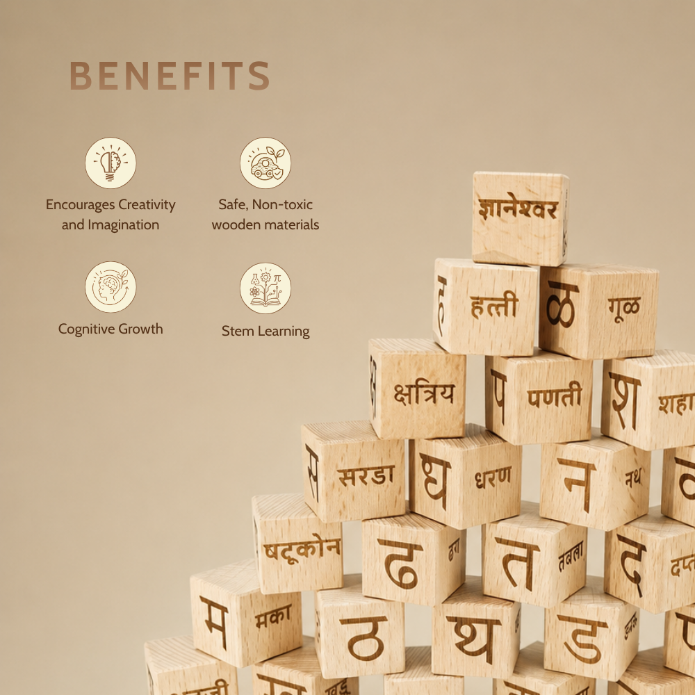 Educational Blocks Set (4-In-1) - Marathi