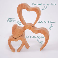 Natural Heart-shaped Wooden Stacker