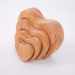 Natural Heart-shaped Wooden Stacker