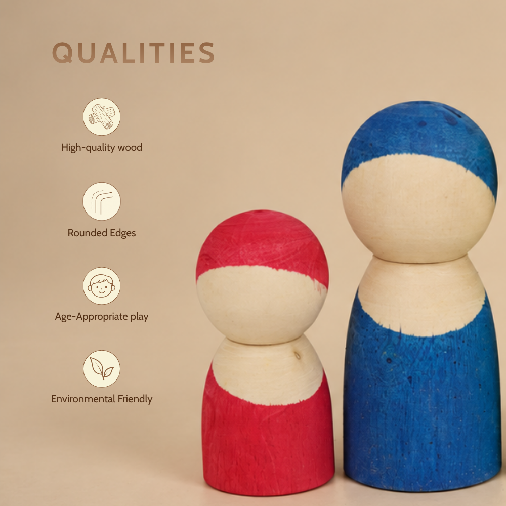 Wooden Peg Dolls Set