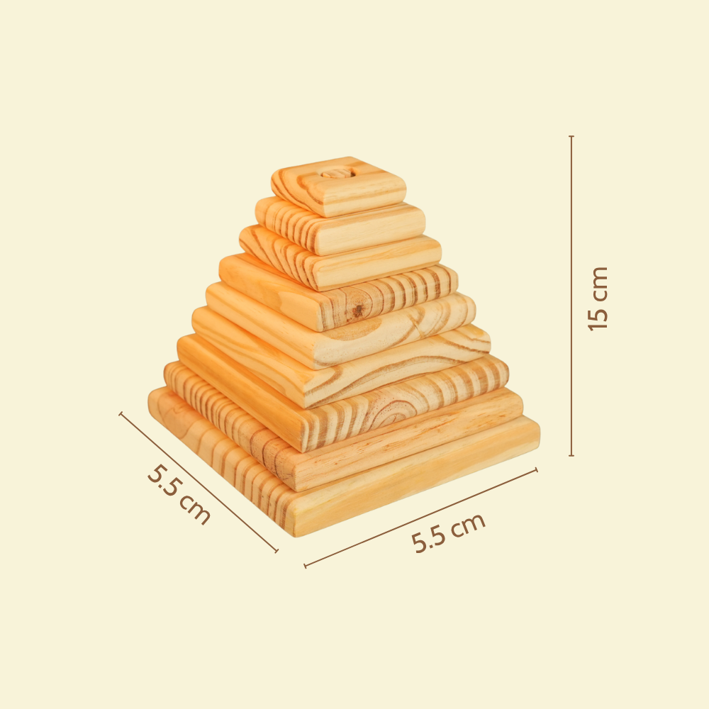 Pyramid Square Wooden Stacker