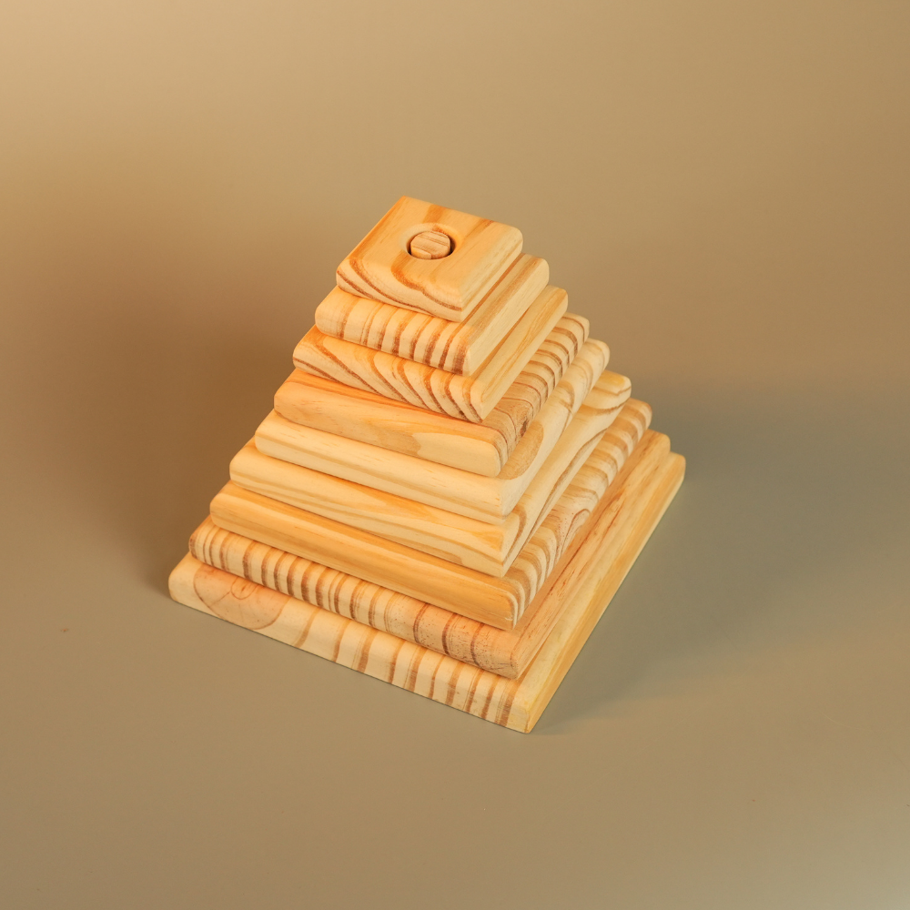 Pyramid Square Wooden Stacker