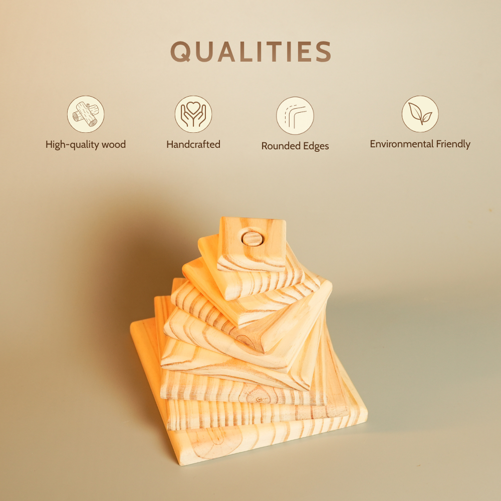 Pyramid Square Wooden Stacker