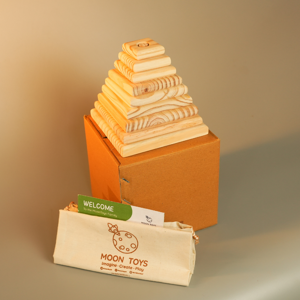 Pyramid Square Wooden Stacker