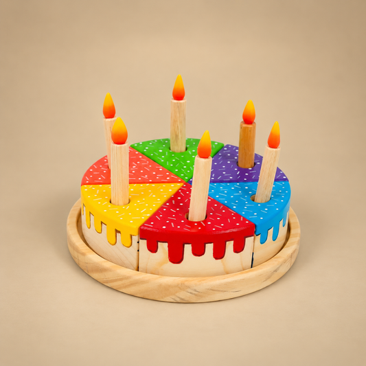 Wooden Rainbow Cake Set