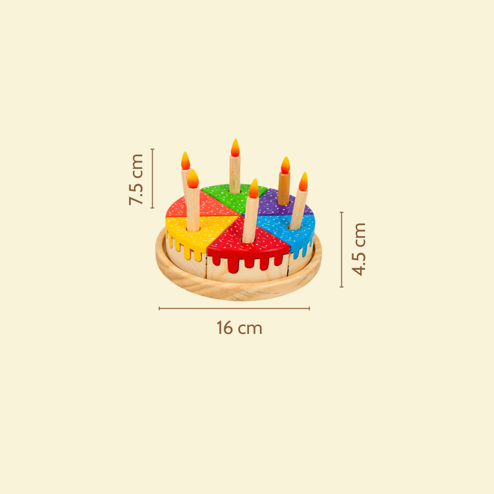 Wooden Rainbow Cake Set