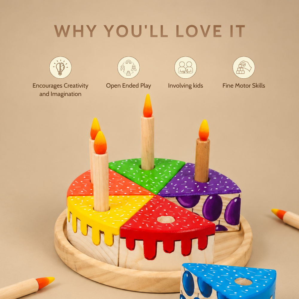 Wooden Rainbow Cake Set