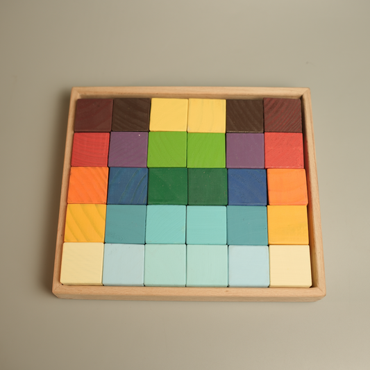 Wooden Rainbow Blocks Set