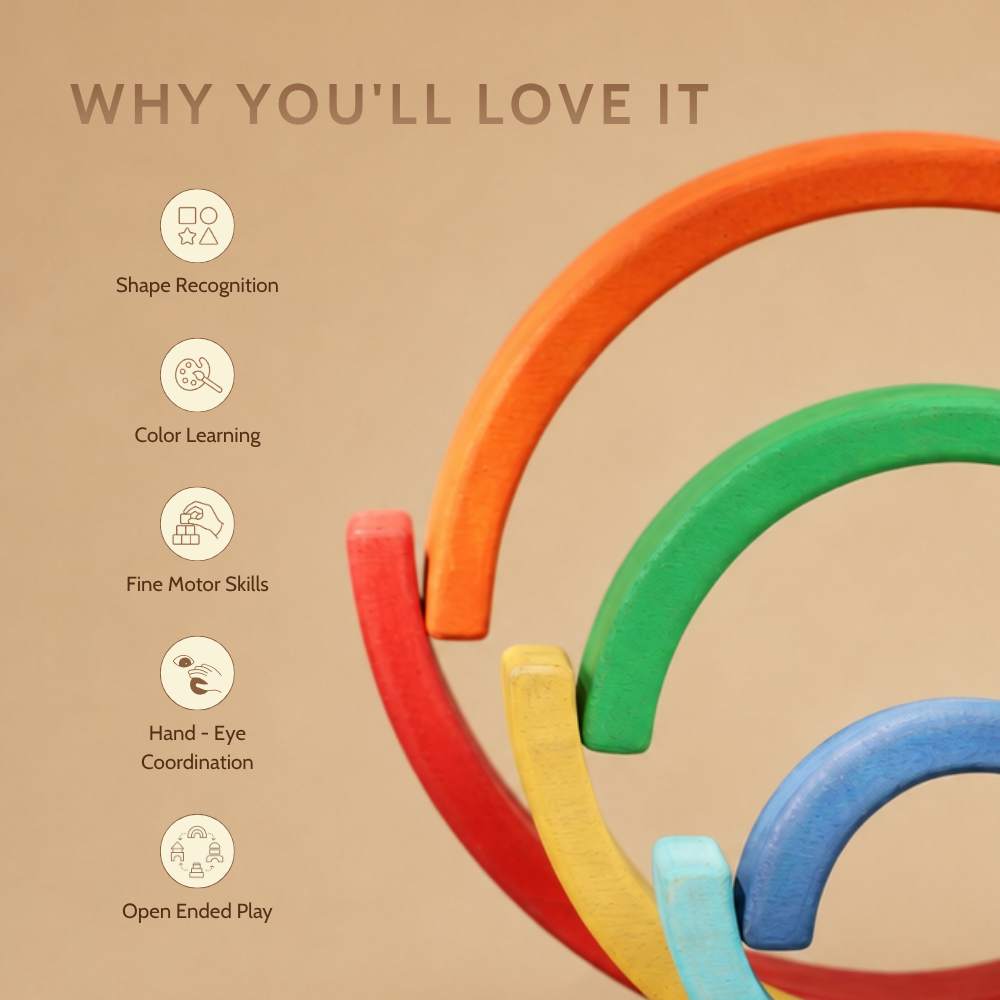 Curve Rainbow Wooden Stacker