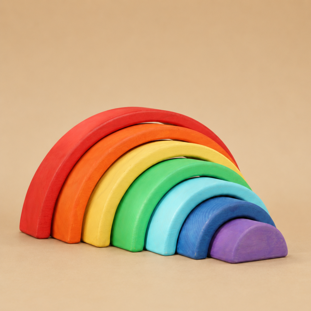 Curve Rainbow Wooden Stacker