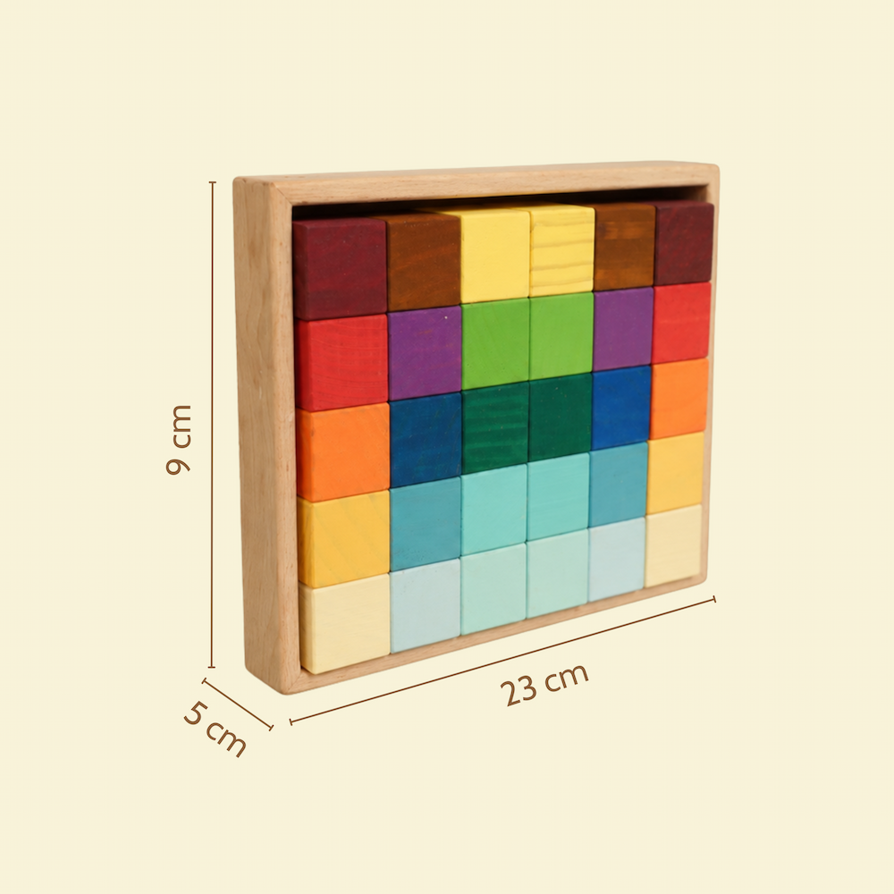 Wooden Rainbow Blocks Set