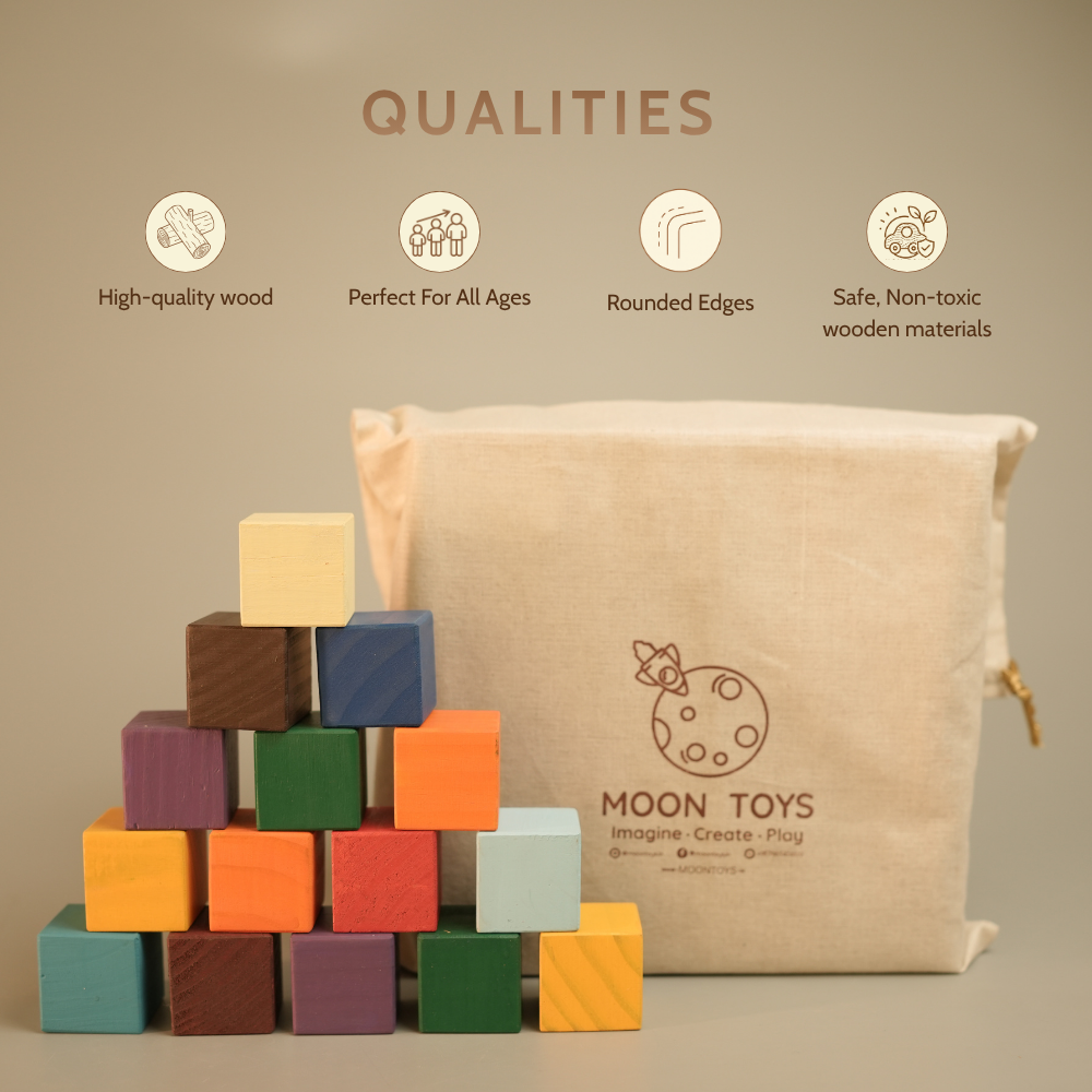 Wooden Rainbow Blocks Set