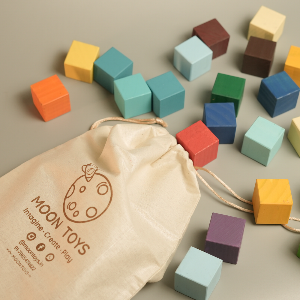 Wooden Rainbow Blocks Set