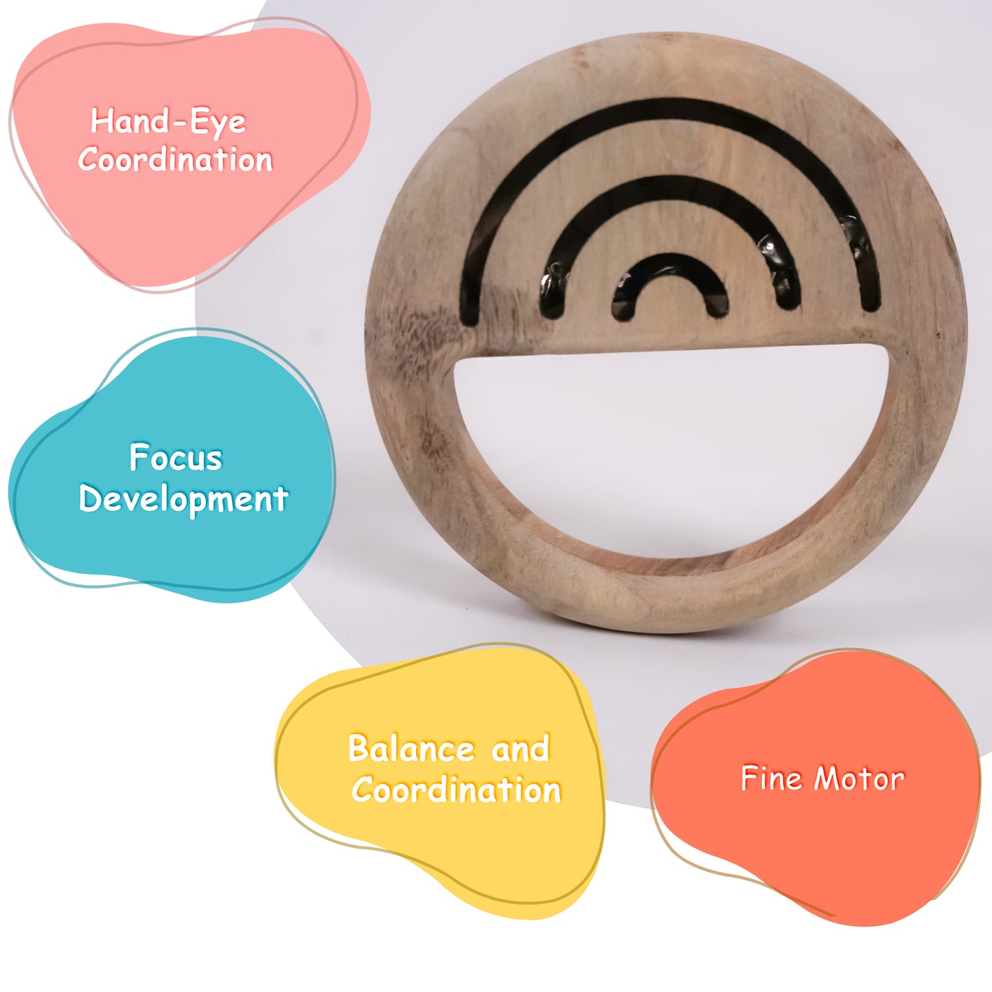 Round Sound Rattler – Neem Wood Sensory Toy