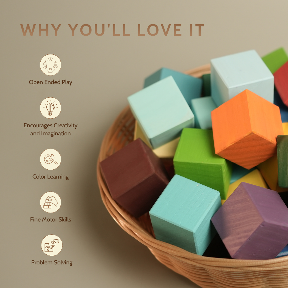 Wooden Rainbow Blocks Set