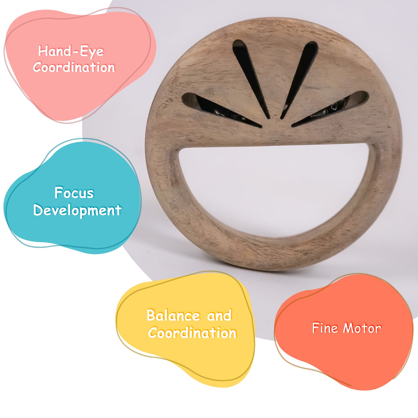 Tangerine Rattler – Neem Wood Sensory Toy