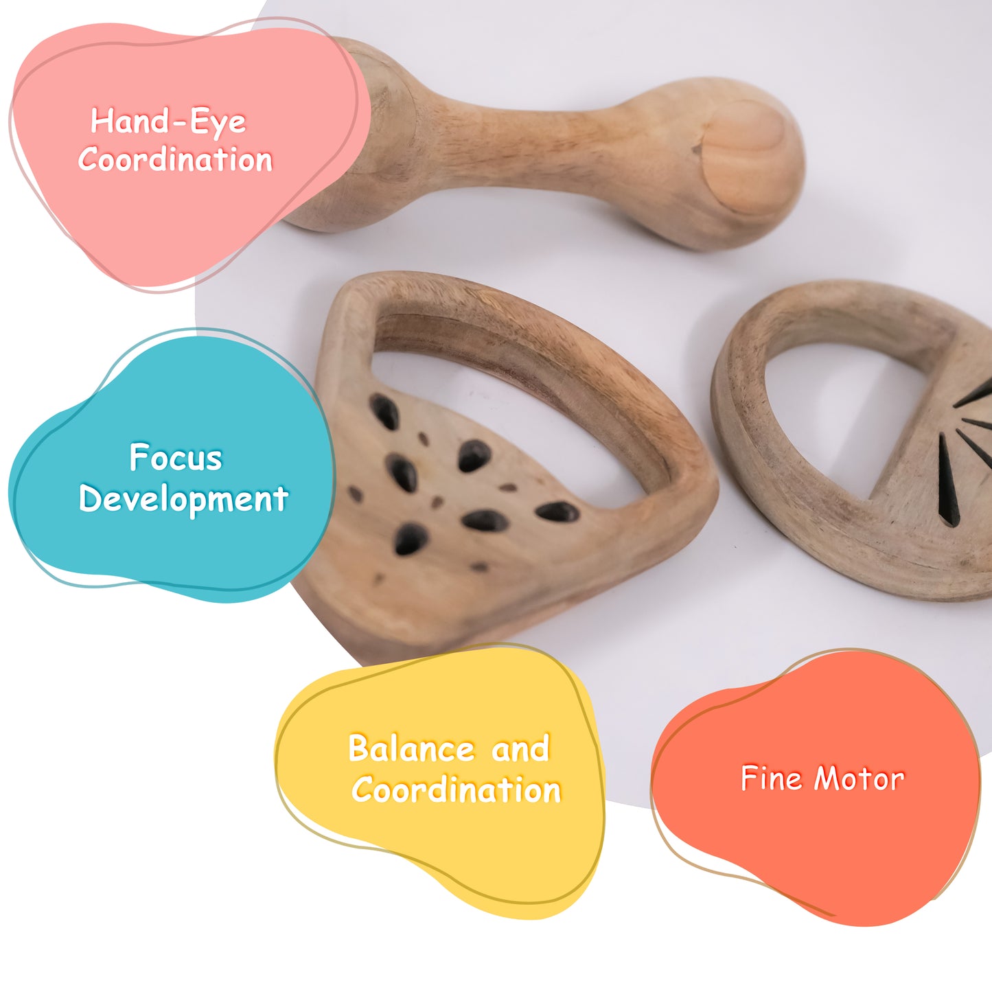 Tangerine, Watermelon & Dumbbell Wooden Toy