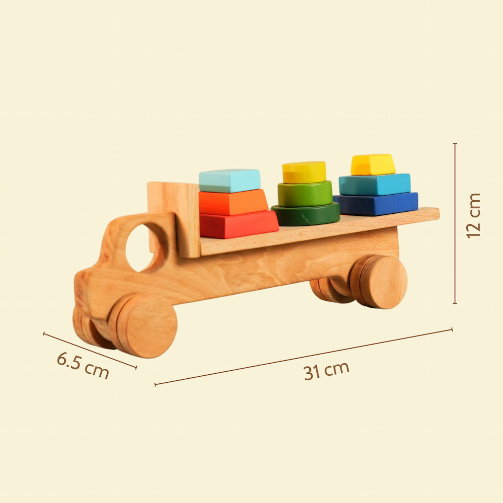 2-in-1 Detachable Shape Stacker Wooden Truck