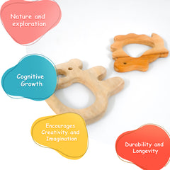 Wooden Teether – Turtle + Koala