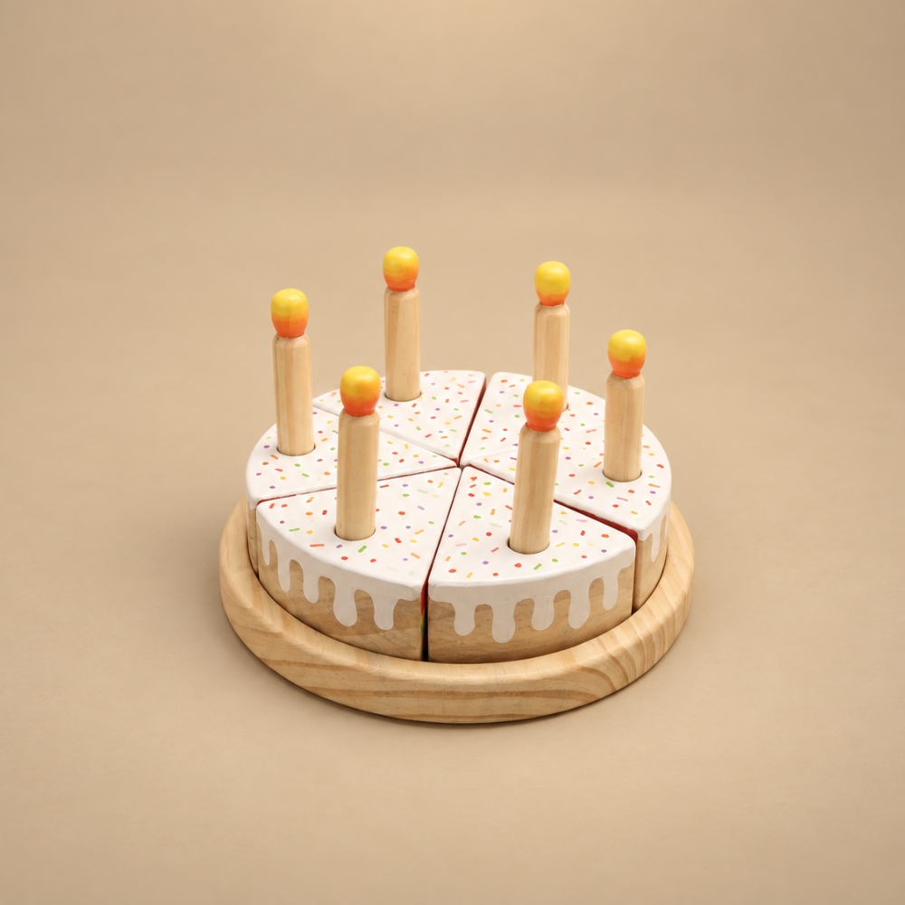 Wooden Vanilla Cake Set
