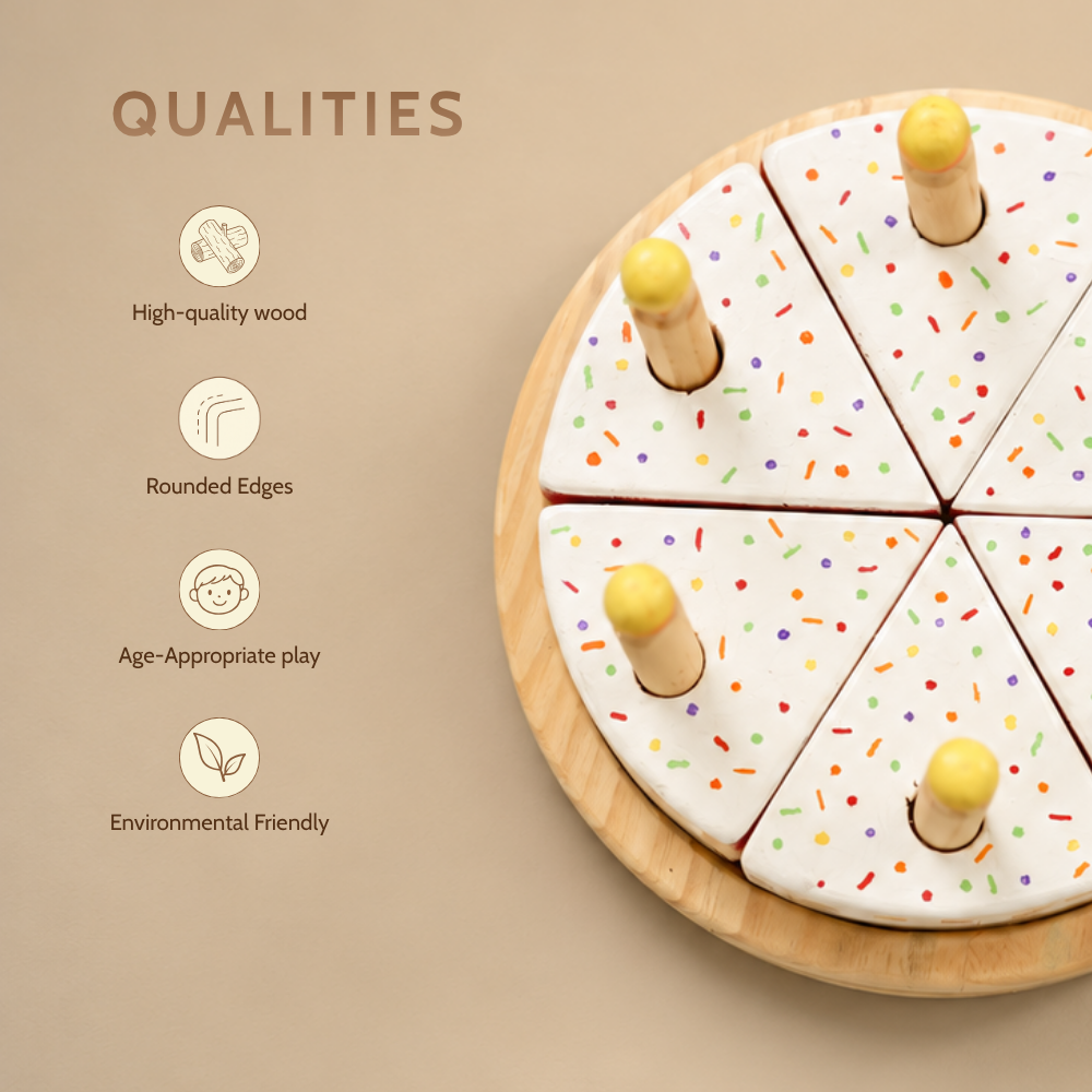 Wooden Vanilla Cake Set