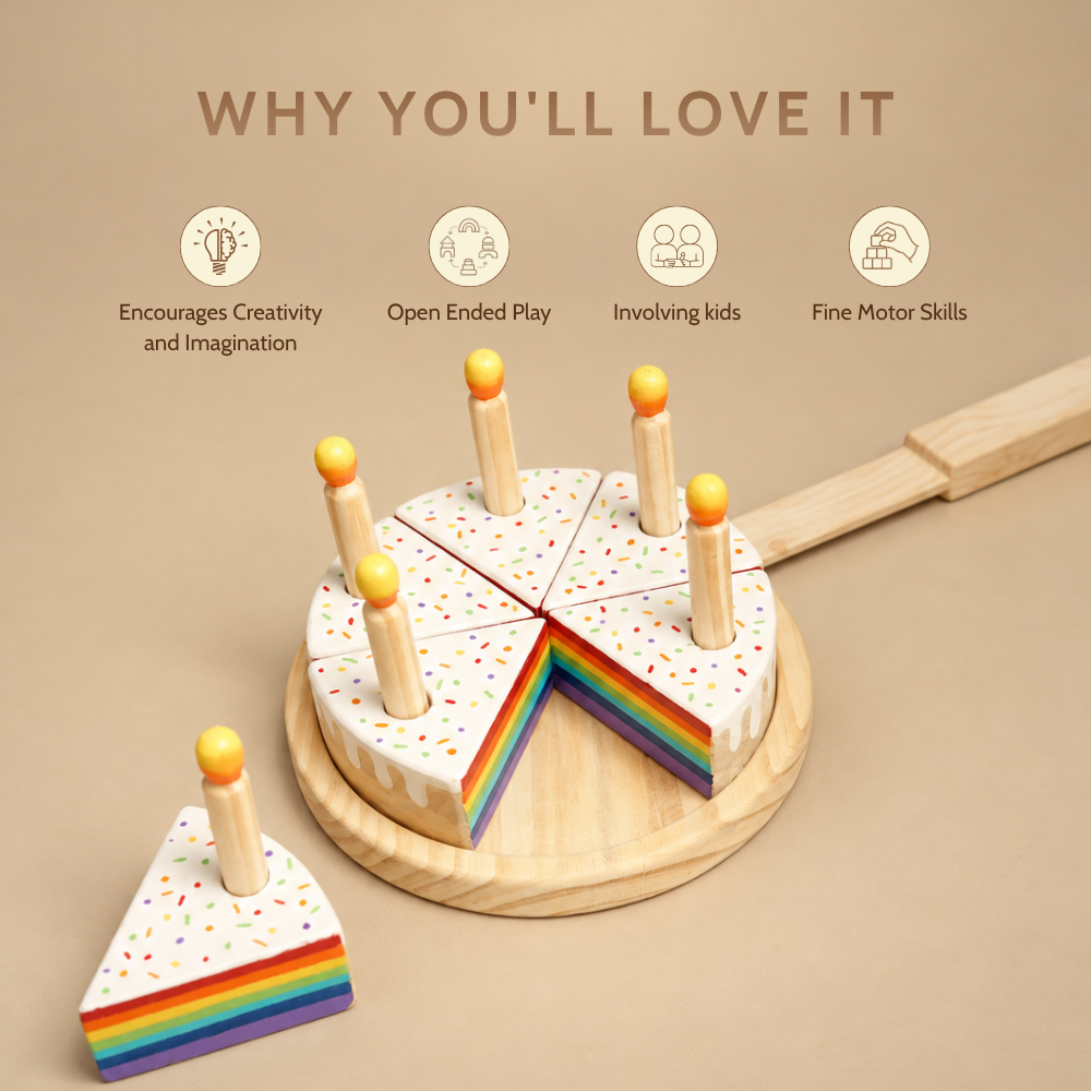 Wooden Vanilla Cake Set