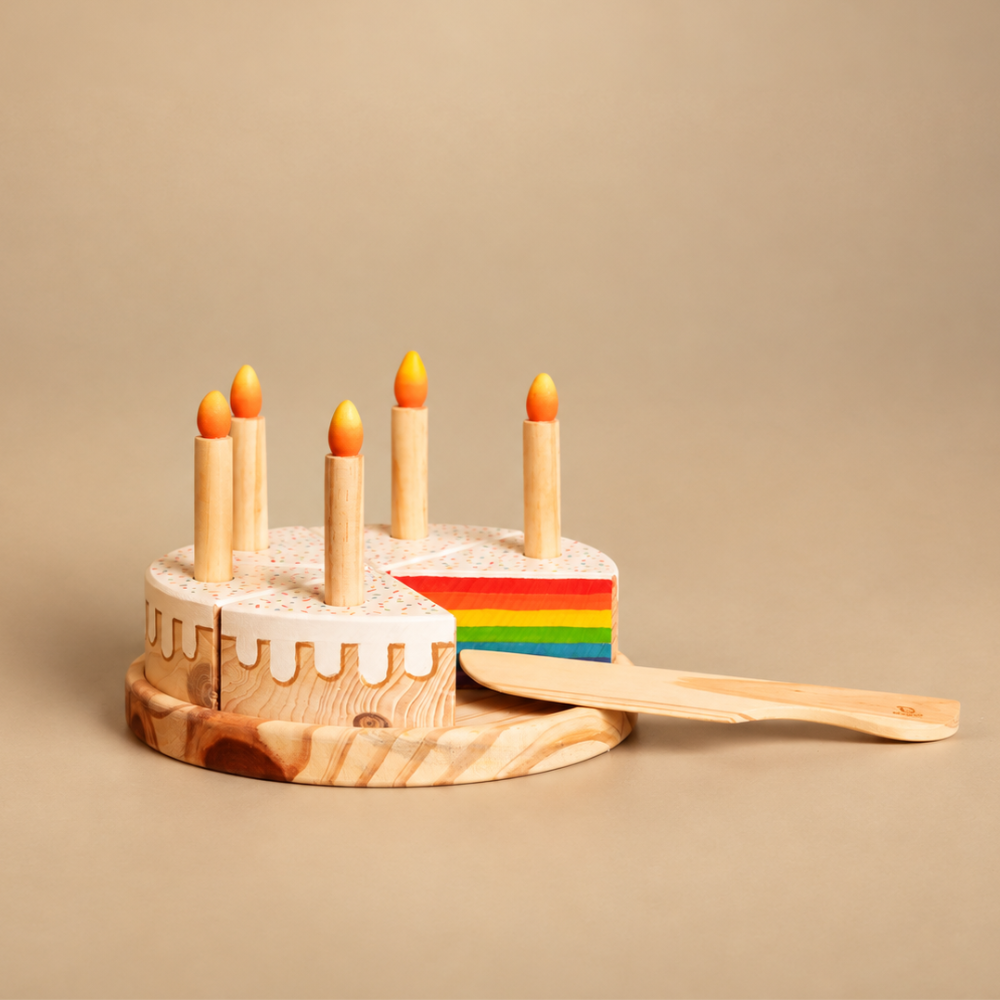 Wooden Vanilla Cake Set