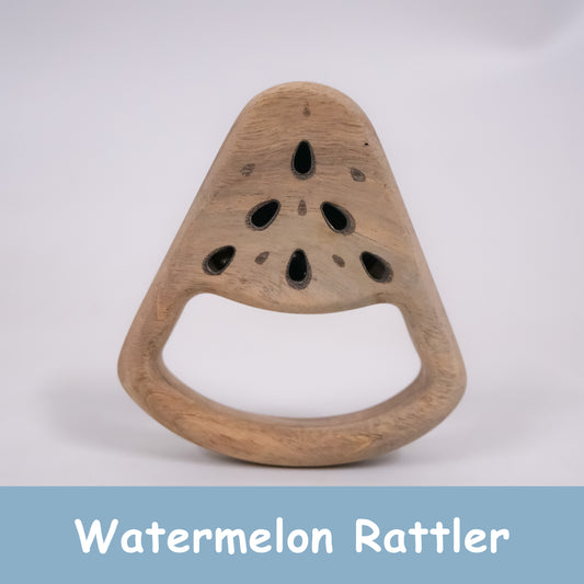 Watermelon Rattler – Neem Wood Baby Toy