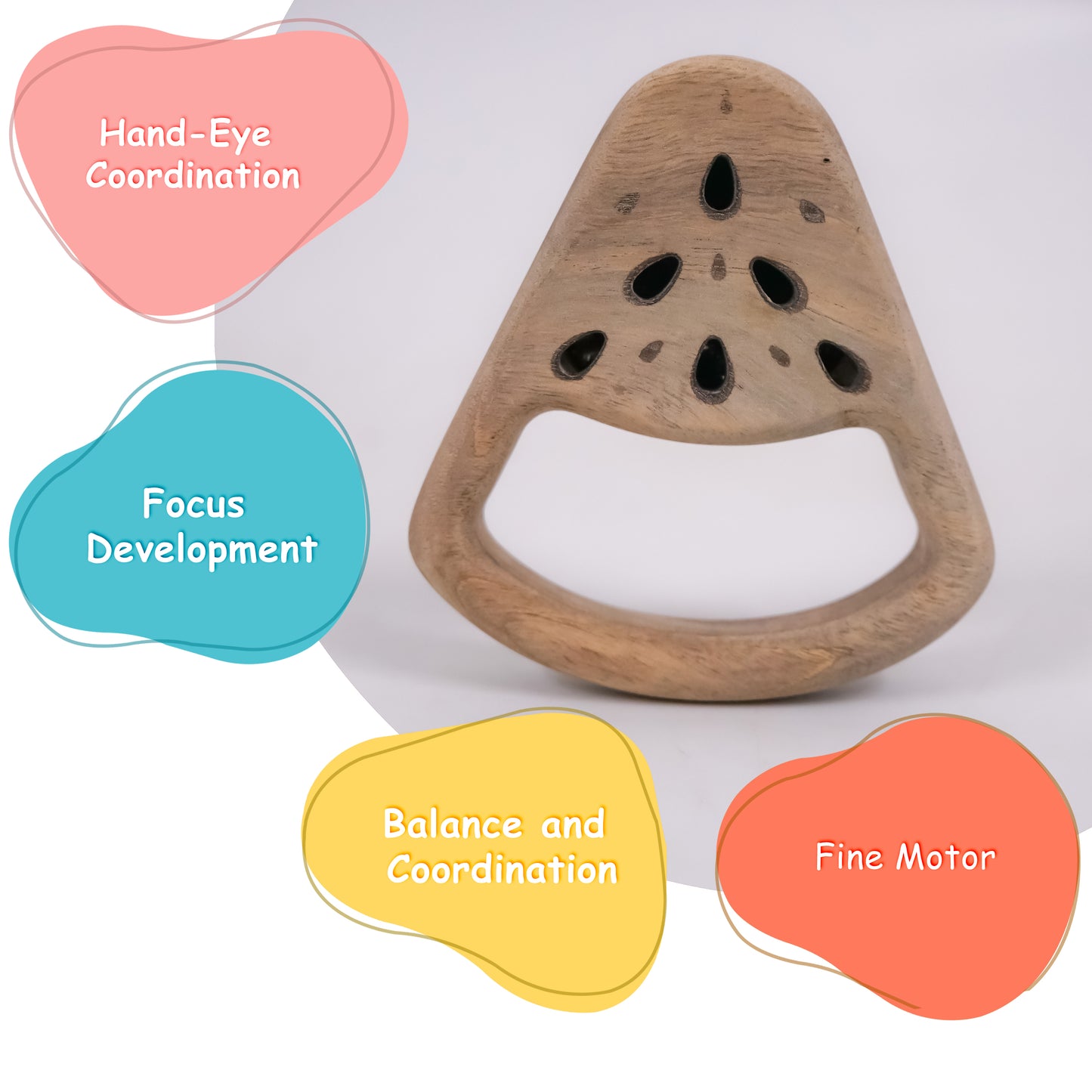 Watermelon Rattler – Neem Wood Baby Toy