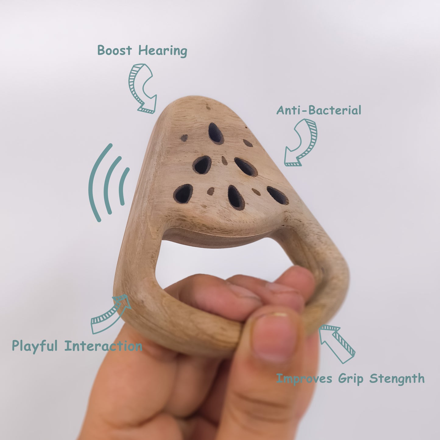 Watermelon Rattler – Neem Wood Baby Toy