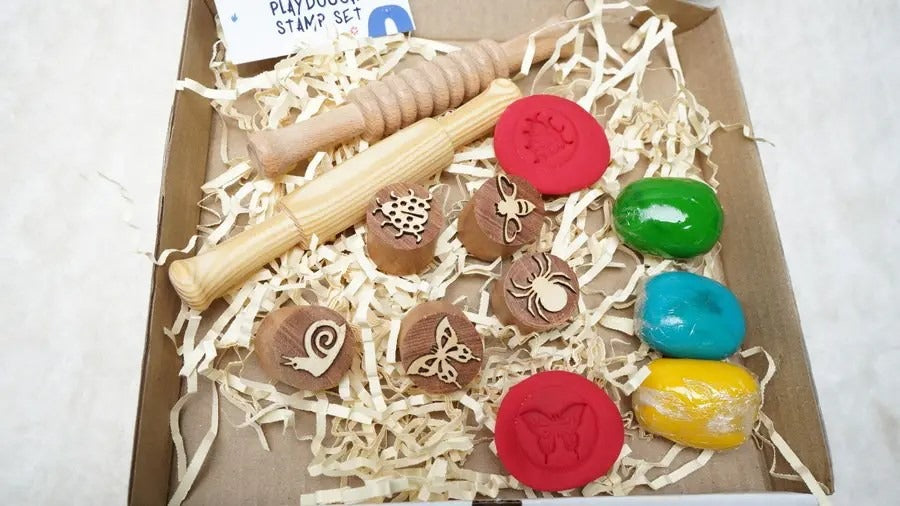 Wooden Insects Stamp Toys and Rolling Pin