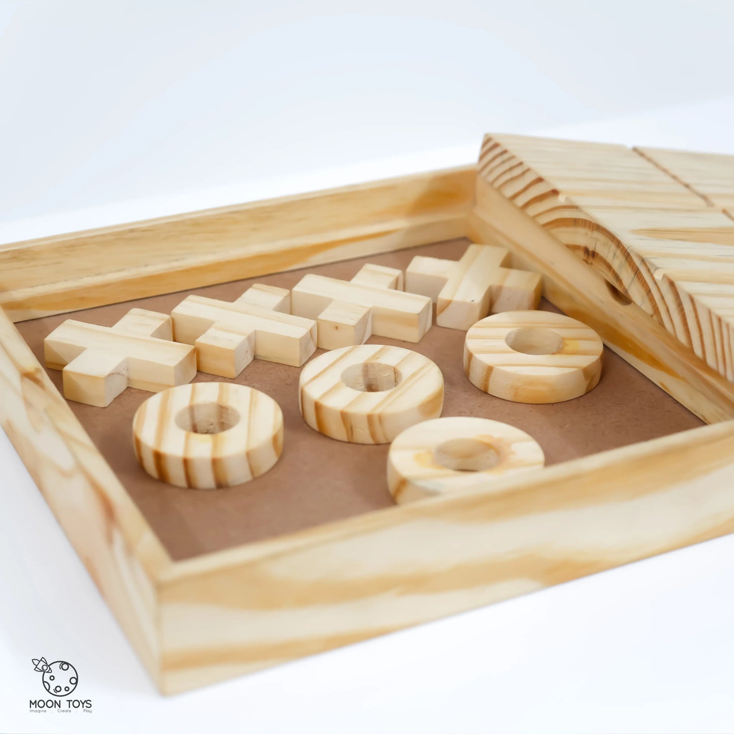 Natural Wooden Tic-Tac-Toe Game