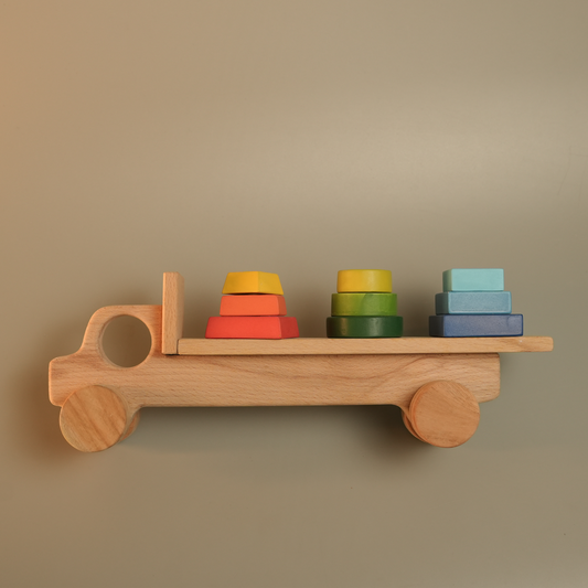 2-in-1 Detachable Shape Stacker Wooden Truck