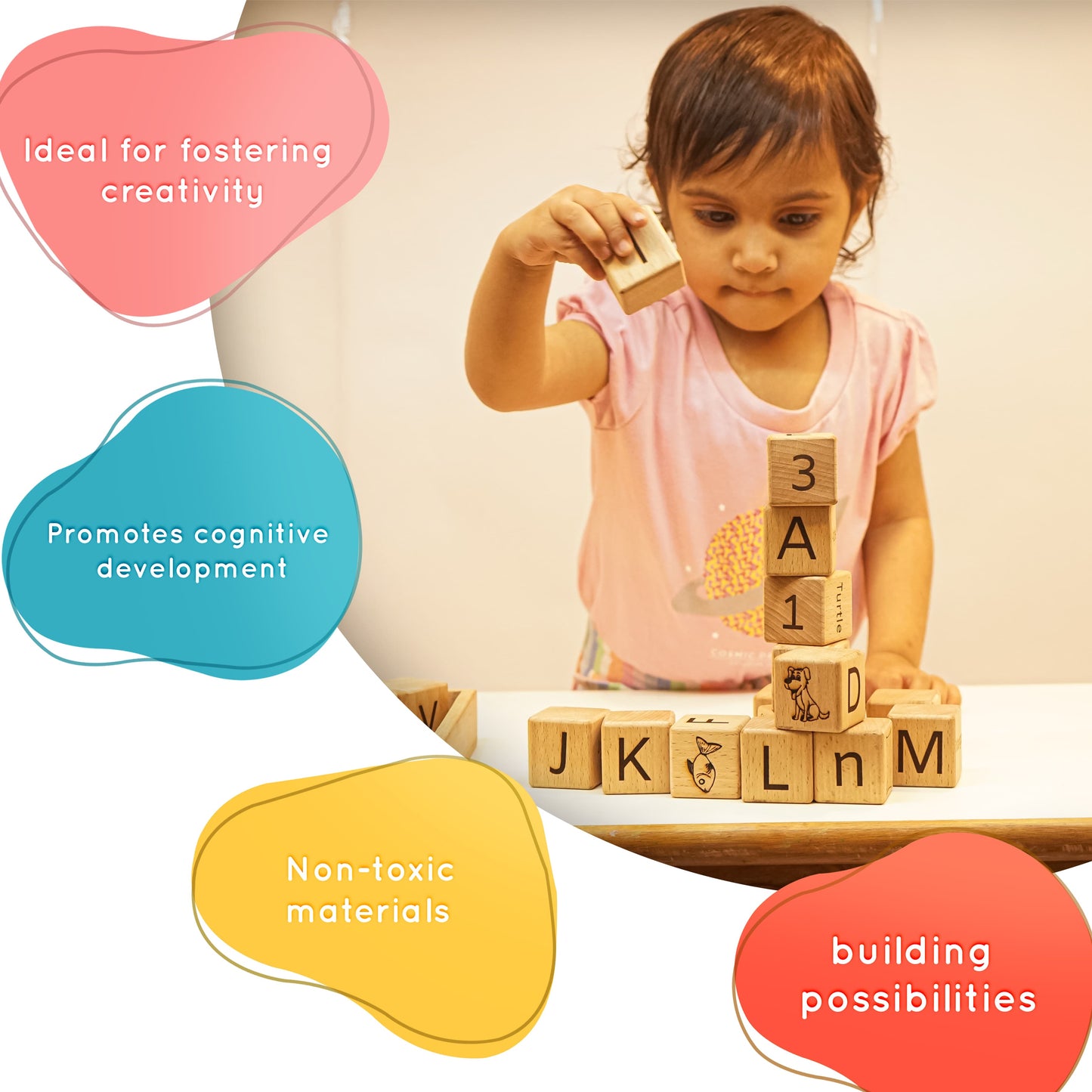 English Multifunctional Educational Blocks Set Toys (5-In-1)