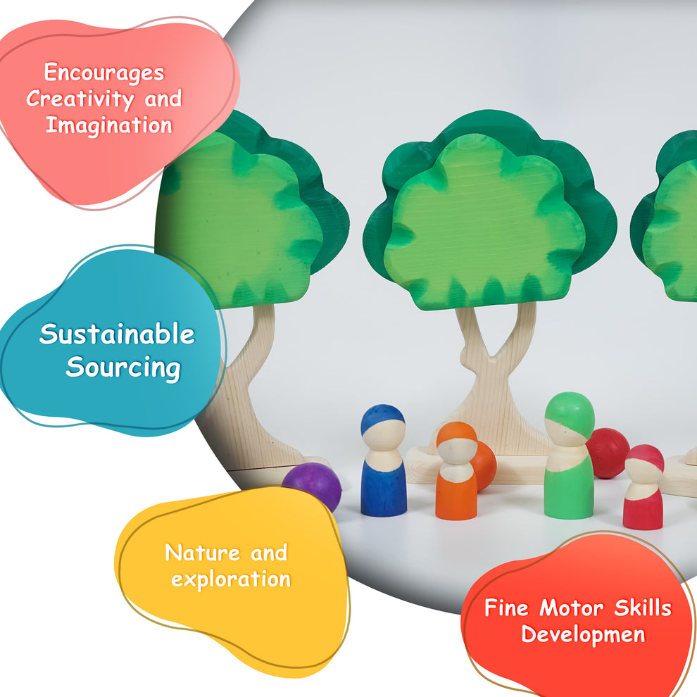 Wooden Banyan Tree Toy – Detachable Nature Play & Fine Motor Learning ...