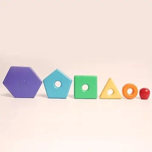 Rainbow wooden shape toys