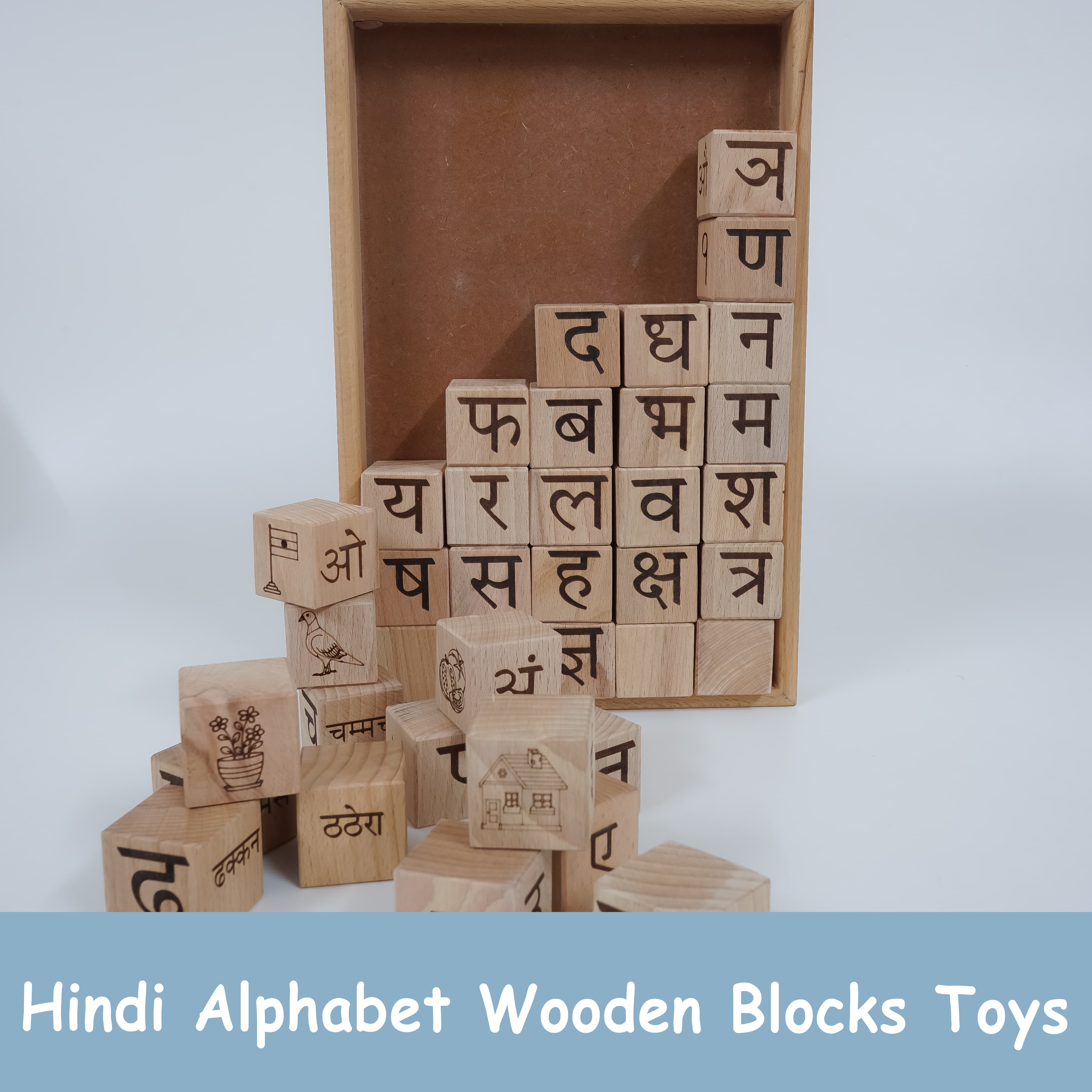 Hindi Alphabet Wooden Blocks Toys