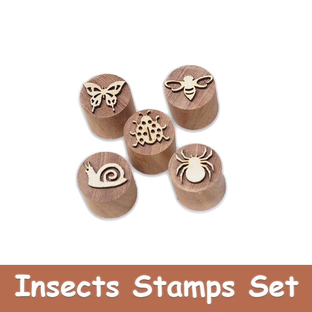 Wooden Insects Stamps Set Toys