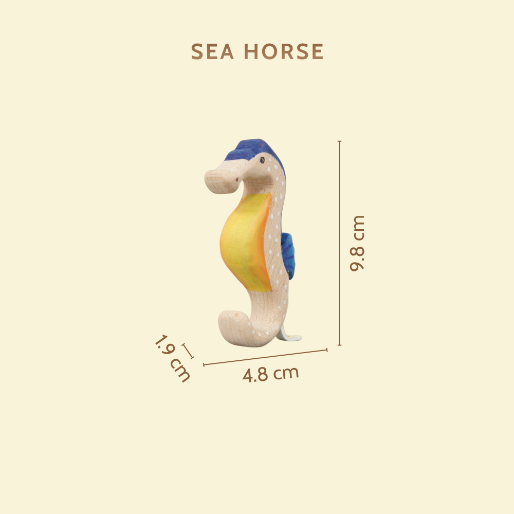 Wooden Ocean Animal Toys Set – Handcrafted Neem Wood Sea Creatures