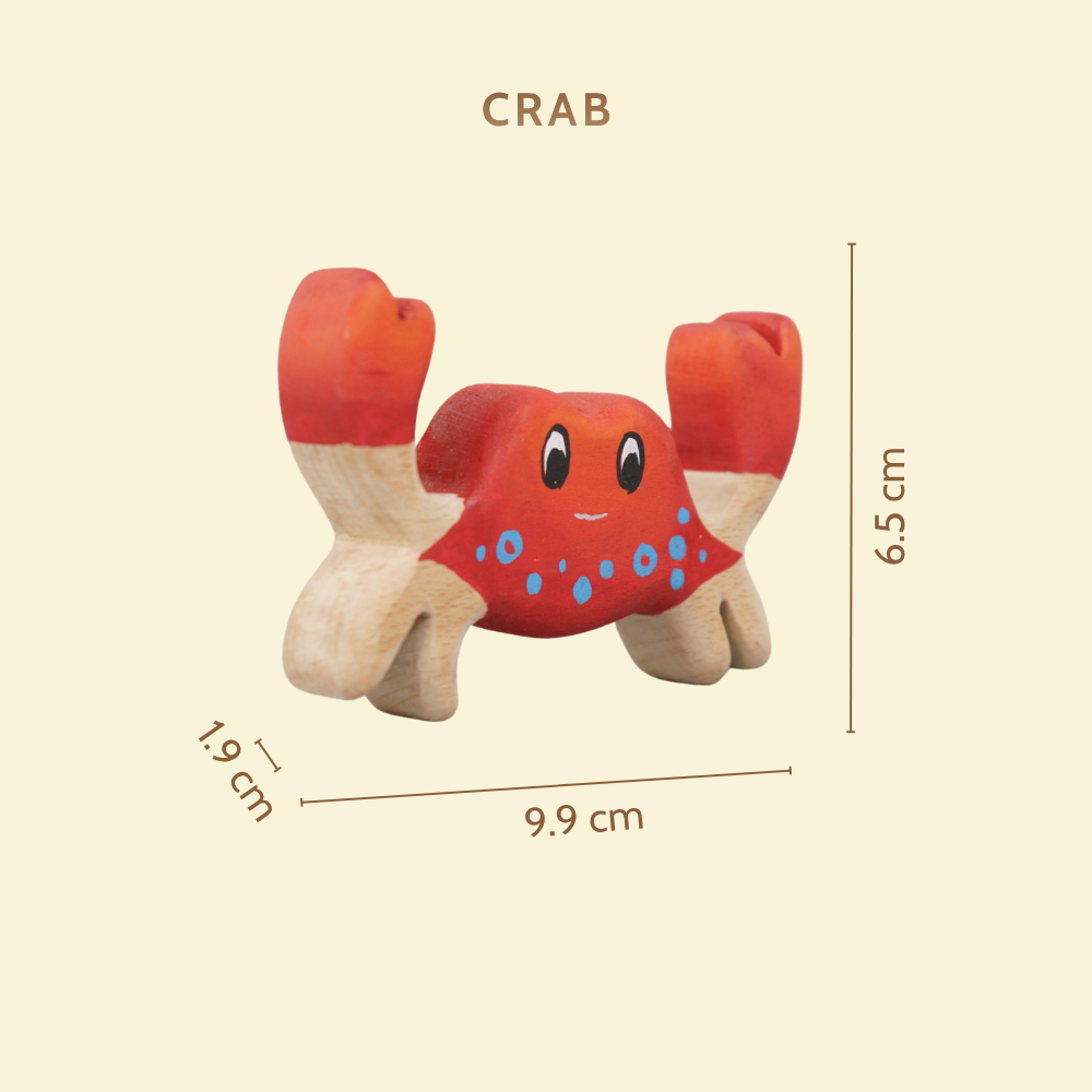 Wooden Ocean Animal Toys Set – Handcrafted Neem Wood Sea Creatures