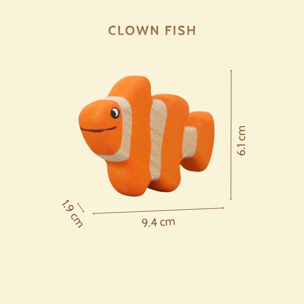 Wooden Ocean Animal Toys Set – Handcrafted Neem Wood Sea Creatures