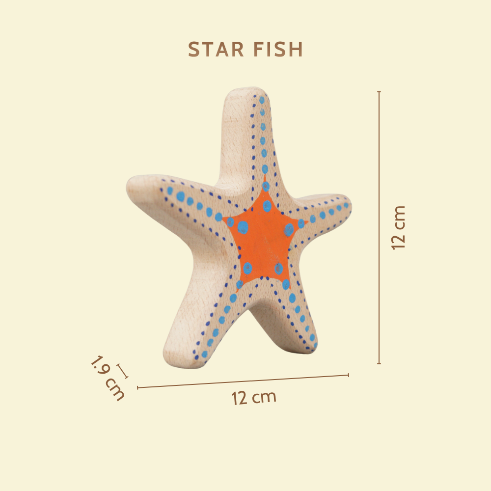 Wooden Ocean Animal Toys Set – Handcrafted Neem Wood Sea Creatures